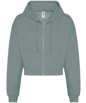Womens fashion cropped zoodie | Dusty Green