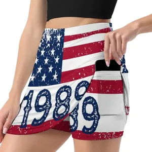 Women's Tennis Skirt Anti-Peek Workout Skorts with Built-in Shorts Pocket for Gym Golf Running