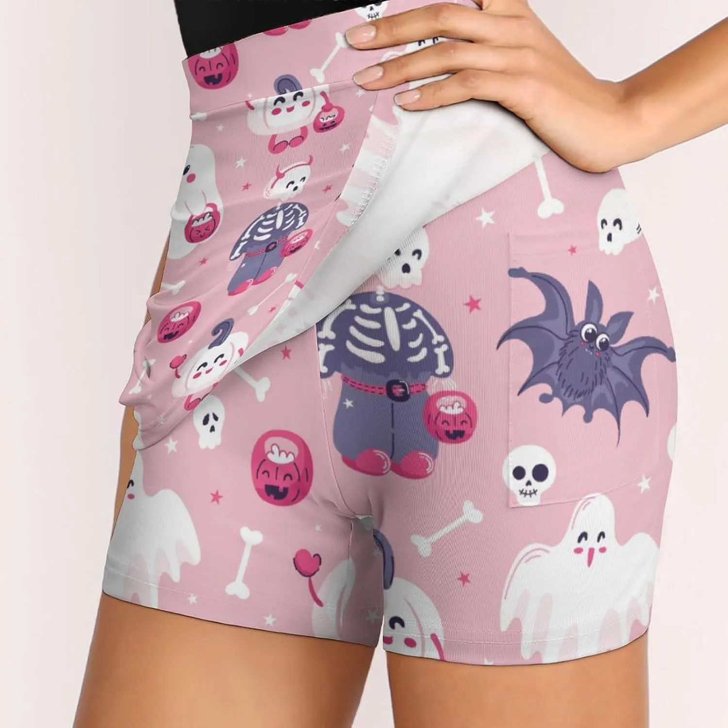 Women's Tennis Skirt Anti-Peek Workout Skorts with Built-in Shorts Pocket for Gym Golf Running