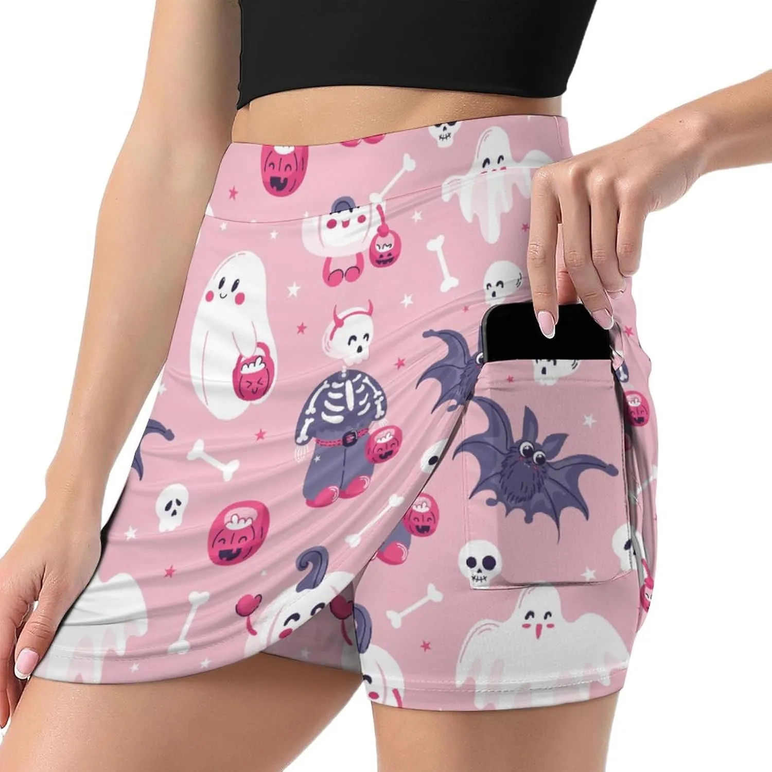 Women's Tennis Skirt Anti-Peek Workout Skorts with Built-in Shorts Pocket for Gym Golf Running