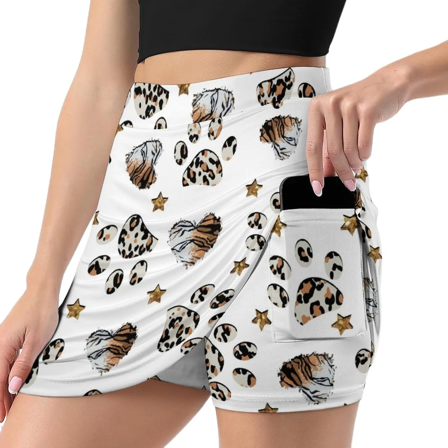 Women's Tennis Skirt Anti-Peek Workout Skorts with Built-in Shorts Pocket for Gym Golf Running