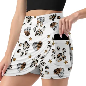 Women's Tennis Skirt Anti-Peek Workout Skorts with Built-in Shorts Pocket for Gym Golf Running