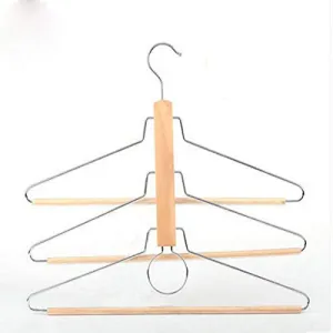 Xyijia Hanger 41Cm Multilayer Solid Wood Hangers Multi-Functional Wooden Scarf Rack.Anti-Skid Magic Collection Pants Rack
